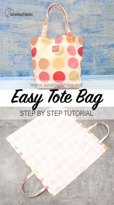 Quick and Easy📌 The best way to make a lined bag from 1 piece of fabric Simple Bag Sewing Pattern Free, Fabric Bags Pattern Free Sewing Projects, Sewingtimes Tutorials, Easy Tote Bag Pattern Free, Homemade Handbags, Sew Tote Bag Pattern, Sew A Tote Bag, Easy Tote Bag, Diy Pouch