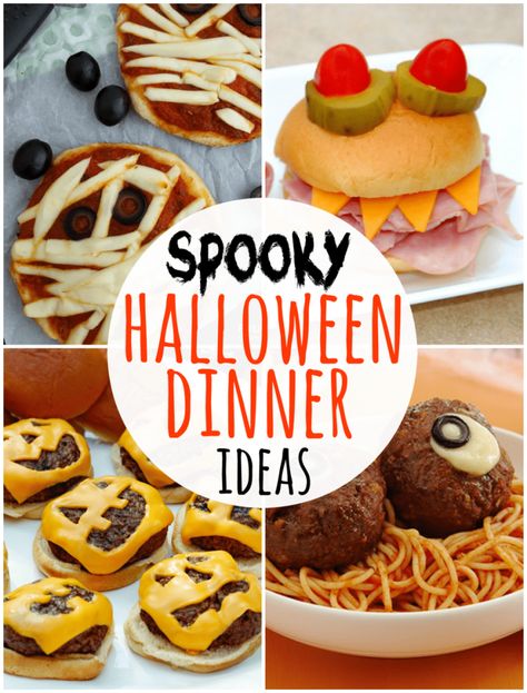 Take Five - 5 Spooky Halloween Dinner Ideas - Happy-Go-Lucky Halloween Themed Dinner Sides, Halloween Main Dish, Spooky Halloween Dinner, Halloween Dinners, Themed Dinners Ideas, Halloween Dinner Ideas, Spooky Recipes, Fun Halloween Party Food, Halloween Themed Snacks