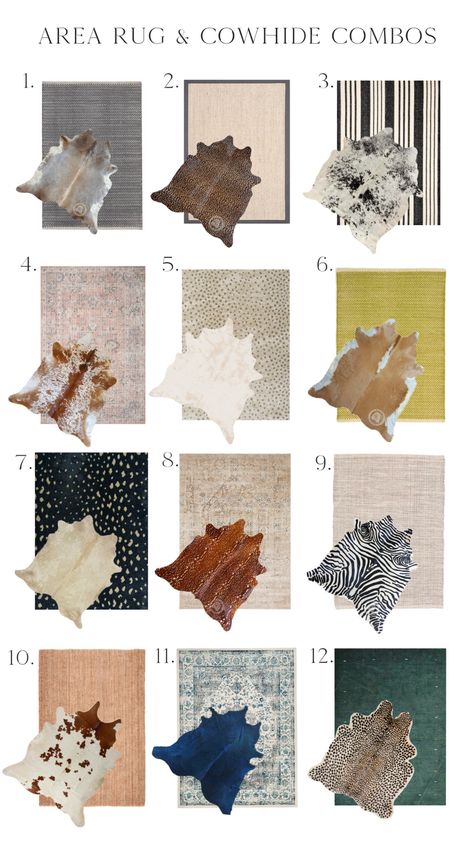 Hide Rug Living Room, Layered Cowhide Rug, Layered Rugs Living Room, Cowhide Rug Living Room, Antelope Rug, Cow Print Rug, Layering Rugs, Rug Over Carpet, Cow Rug