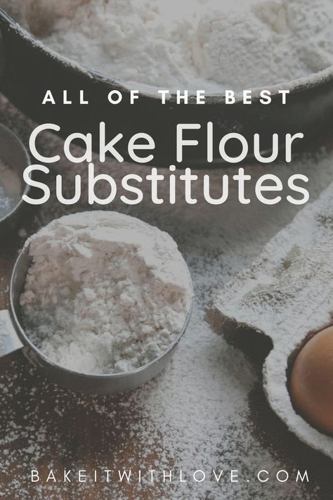 Measuring cup with homemade cake flour substitute ready to use in baking. How To Make Cake Flour, Homemade Cake Flour, Making Cake Flour, Gluten Free Cake Flour, Cake Flour Recipe, Healthy Baking Substitutes, Yeast Dough Recipe, Homemade Cake Mixes, Cake Flour Substitute