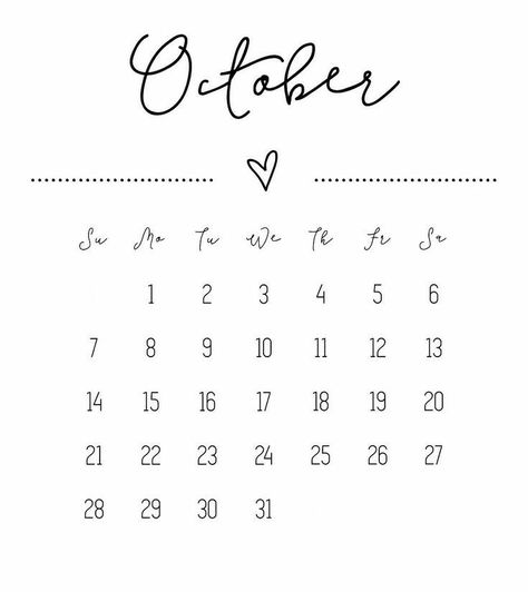 Calendar Images, Calendar October, October Vibes, Calendar Cute, Instagram Story App, Wedding Calendar, Calendar Design Template, October Calendar, Calendar Pictures