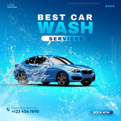 Car Wash Service Car Wash Fundraiser, Car Wash Posters, Christmas Marketing, Car Wash Services, Business Flyers, Promotional Flyers, Event Flyers, Social Media Engagement, Online Ads