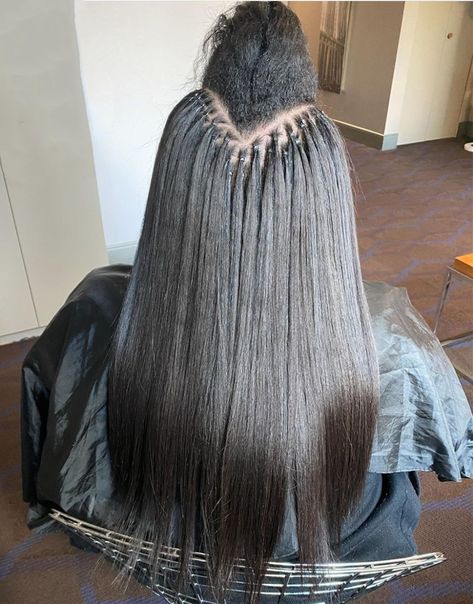 Microlinks Black Hair Styles, Microlinks Black Hair, Winter Protective Styles, Brazilian Knots, Microbead Extensions, Extensions Hairstyles, Micro Bead Hair Extensions, Microlink Hair Extensions, Micro Braids Hairstyles