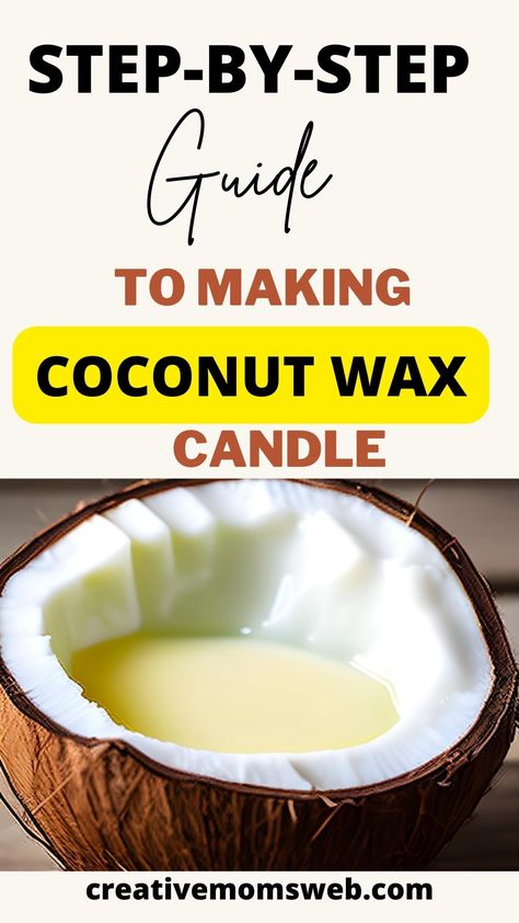 Experience the tropical allure of coconut wax in your candle-making endeavors. Derived from the meat of coconuts, this luxurious and eco-friendly wax offers a unique and captivating experience. With its low melting point and excellent scent throw, coconut wax allows you to create candles that burn evenly and fill your space with delightful fragrances. Let the enchanting aroma and creamy texture of coconut wax inspire your candle-making creations. Coconut Wax Melts, Coconut Soy Wax Candles Diy, Coconut Oil Candles Diy, Making Scented Candles, Mom Hobbies, Create Candles, Coconut Oil Candle, Soy Wax Candles Diy, Wax Candles Diy