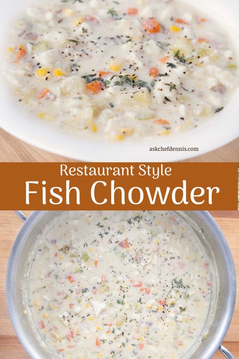 Fish Corn Chowder, Confort Food Ideas, Restaurant Soups, Quick Soups, Soup Chowder, Restaurant Fish, Dinner Soup, Chowder Recipes Seafood, Restaurant Style Recipes