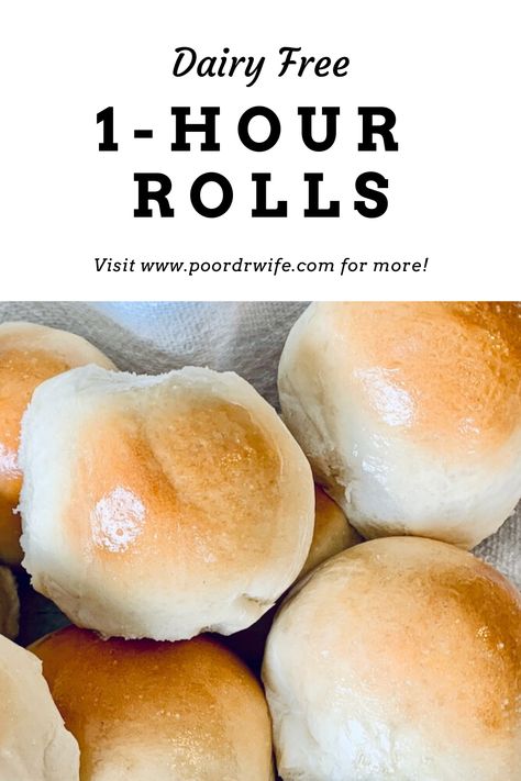 One Hour rolls are so quick and easy compared to other rolls! They are delicious and convenient. They are Dairy free and so good, light and fluffy. Dairy Free Buns, Egg Free Rolls, Easy Rolls Recipe Quick Simple, Easy Homemade Rolls No Yeast, Dairy Free Bread Recipe, Dairy Free Yeast Rolls, Dairy Free Dinner Rolls, Gluten Free Dairy Free Rolls Easy, Dairy Free Rolls Recipe