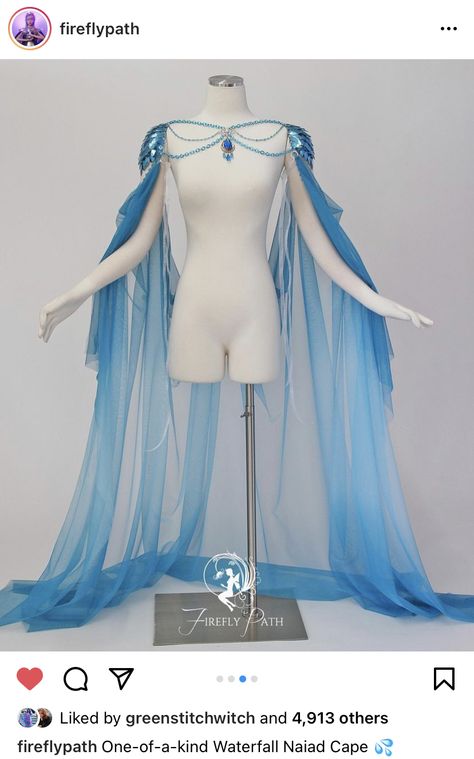 Water Nymphs Costume, Sea Goddess Outfit, Water Fairy Cosplay, Water Clothes Aesthetic, Water Witch Costume, Water Goddess Outfit, Sea Nymph Costume, Water Hero Costume Design, Water Costume Ideas