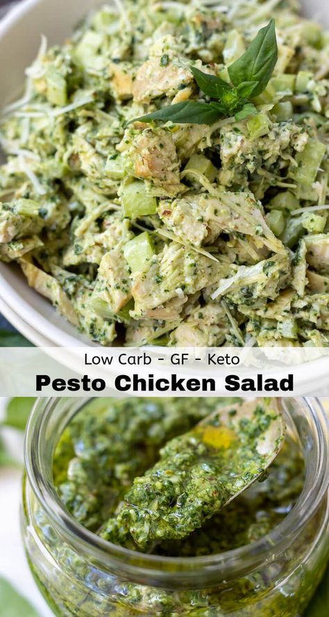 Lunchbox Meals, Pesto Chicken Salad, Meal Prep Plans, Chicken Salad Recipe, Lunch Box Recipes, Pesto Chicken, Chicken Salad Recipes, Healthy Salad Recipes, Low Carb Keto