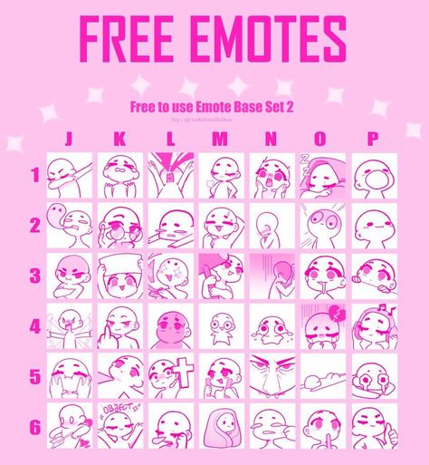 Emotes Drawing Reference, Twitch Emote Expressions, Streamer Emote Ideas, Emote Reference Drawing, Twitch Emotes Tutorial Procreate, Vtube Character Sheet, Twitch Character Design, Twitch Emote Reference Base, Png Tuber Emotions