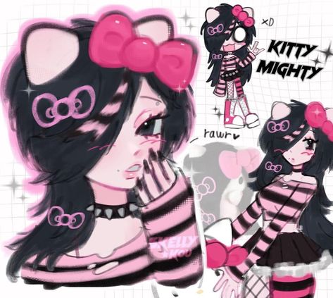 ell (@skellykou) • Instagram photos and videos Sanrio Oc, Scene Hello Kitty, Scene Kid Art, Scene Drawing, Emo Art, Swag Art, Scene Girls, Scene Art, Scene Fashion