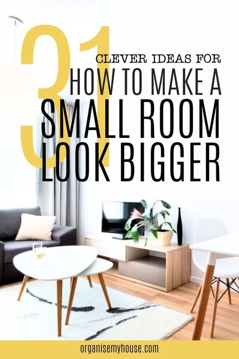 When space is at a premium, it’s always a good idea to maximise every square inch of your home. If you’ve got any tiny rooms, then these clever ideas for how to make a small room look bigger will help you to visually enlarge them without having to move any walls or get the builders in. Which will you use? Small Space Room Ideas, Small Room Look Bigger, Room Look Bigger, Small Space Design, Tiny Space, Small Apartment Decorating, Therapy Room, Small Home Office, Small Office