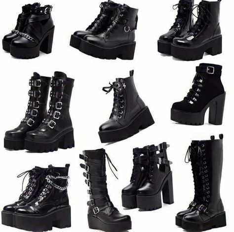 Grunge Shoes, Goth Shoes, Goth Outfit, Tomboy Style Outfits, Girly Shoes, Aesthetic Shoes, Swag Shoes, Tomboy Fashion, Goth Outfits