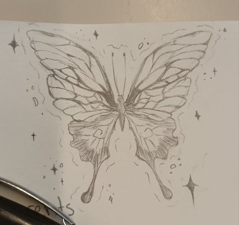 Butterfly Sketch Pencil, Butterfly Sketch, Meaningful Drawings, Butterfly Drawing, Easy Drawings Sketches, Art Diary, Book Art Diy, Doodle Art Designs, Mini Drawings