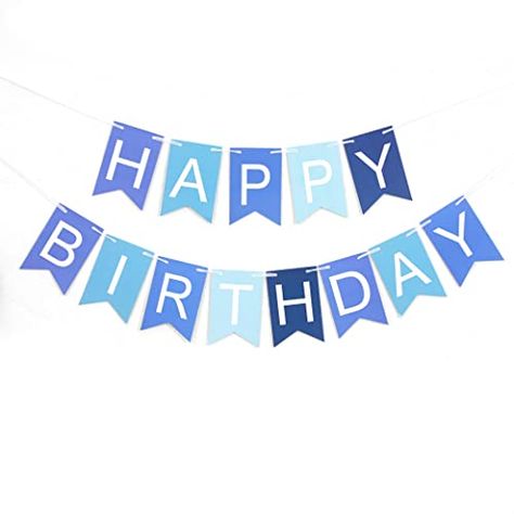 Blue Happy Birthday, Boys Birthday Party Decorations, Boys Birthday Party, Party Fotos, Birthday Flags, Happy Birthday Bunting, Party Photo Backdrop, Happy Birthday Signs, Happy Birthday Baby