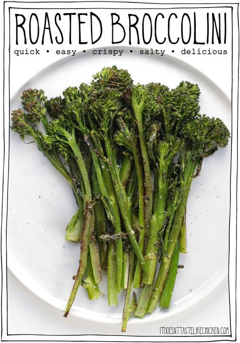 Roasted Broccolini Best Brocollini Recipes, Broccolini Recipes Roasted, Best Way To Cook Broccolini, Oven Roasted Broccolini Recipe, Brocollini Recipes Roasted, Broccoletti Recipes, Air Fryer Broccolini, Cooking Broccolini, Broccolini Recipe Sauteed