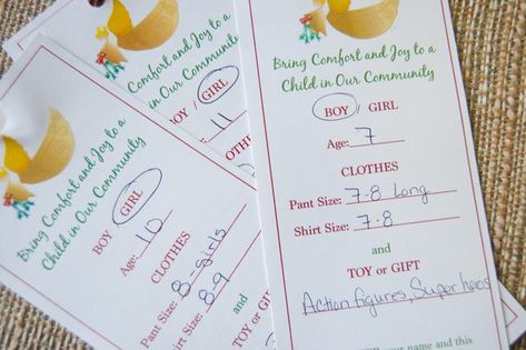 Set up an angel tree to collect presents for children who otherwise would go… Angel Tree Tags, Angel Tree Ideas, Tree With Pictures, Presents For Children, Christmas Tag Templates, Christmas Tree Angel, Tree Angel, Angel Kids, Tree Tags