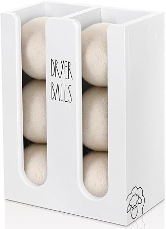 Amazon.com: Ukonvi Magnetic Dryer Ball Holder for Laundry Room Organization, Wood Dryer Ball Container Wall Mount, Dryer Balls Organizer for Laundry Room Storage, Laundry Wool Dryer Ball Dispenser Basket (White) : Home & Kitchen Oxo Pop Containers, Laundry Room Countertop, Closet Storage Bins, Ball Holder, Ball Storage, Laundry Dryer, Counter Decor, Dryer Balls, Wool Dryer Balls