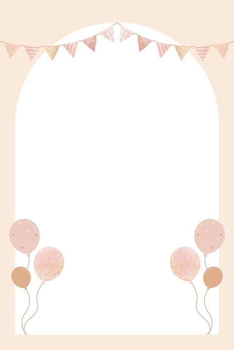 Arch party decorations frame background, vector | free image by rawpixel.com / audi Birthday Card Background Design, Gender Reveal Background, Baby Shower Frame, Shower Frame, Birthday Card Background, Birthday Vector, Birthday Background Design, Birthday Invitation Card Template, Birthday Boho