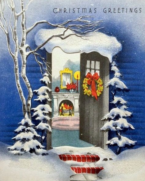 Natal, Christmas Eclectic, Snow Fireplace, Snowy Path, Christmas Doors, Card House, Christmas Nostalgia, Vintage Christmas Toys, Christmas Tree Scent