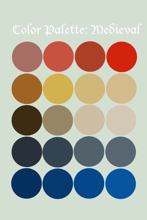 medieval color palette - Google Search Medieval Color Scheme, Medieval Fantasy Color Palette, Medieval Colour Palette, Medieval Style Art, Medieval Color Palette, Fairytale Color Palette, Fantasy Color Palette, Medieval Fabric, Medieval Painting