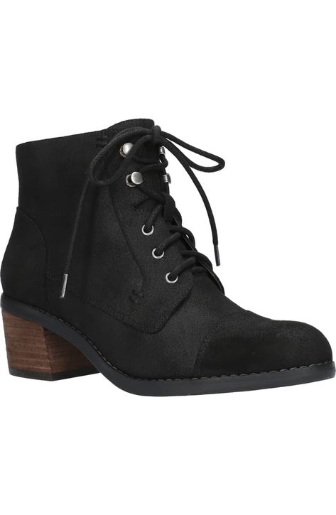 Bella Vita Sarina Lace-Up Boot (Women) | Nordstrom Lace Up Boots Women, Lace Up Booties, Comfortable Boots, Black Matte, Mid Calf Boots, Lace Boots, Black Booties, Lace Up Boots, New Shoes