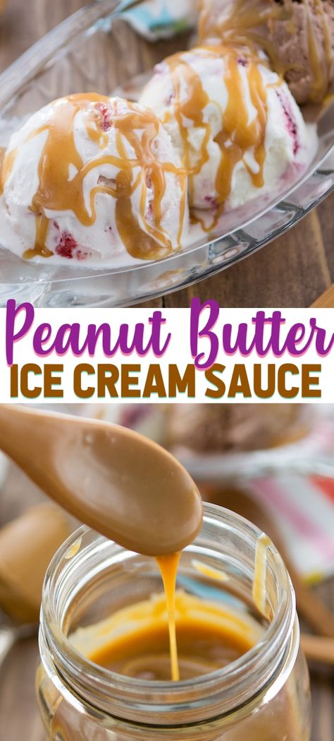 Peanut Butter Ice Cream Topping is an easy liquid peanut butter that's the perfect drizzle for ice cream or pancakes! This simple recipe is perfect for summer. #homemade #recipe #easy #peanutbutter Peanut Butter Ice Cream Sauce, Peanut Butter Ice Cream Topping, Ice Cream Sauce, Butter Ice Cream, Peanut Butter Ice Cream, Peanut Butter Sauce, Easy Peanut Butter, Homemade Recipe, Ice Cream Toppings