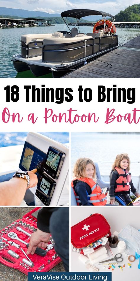 Pontoon Boat Ideas Parties, Boat Essentials Summer, Boat Packing List, Pontoon Boat Must Haves, Boat Necessities, Boat Must Haves, Boat Ideas Diy, Boat Trailer Ideas, Pontoon Hacks