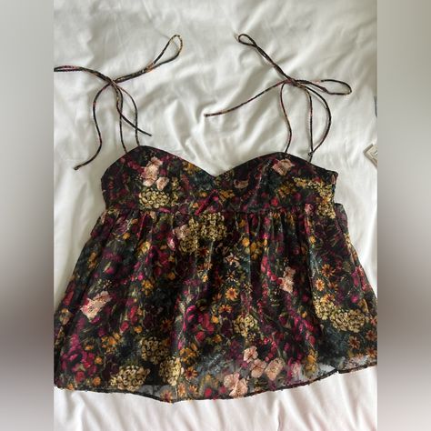 Nwot Amanda Uprichard Tie Up Flowy Tank Size Xs But Fits Small Never Worn Sheet Top Outfit, Pop Punk Outfits, Western Shopping, Thrift Bundle, Whimsical Goth, Full Closet, Acid Bath, Fashion Boards, Thrift Inspo