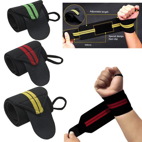 Weight Lifting Strap Fitness Gym Sport Wrist Wrap Bandage Hand Support Wristband Bandage Hand, Bandaged Hands, Powerlifting Gym, Weight Lifting Straps, Wrist Exercises, Wrist Injury, Weight Lifting Workouts, Lifting Straps, Heavy Weights