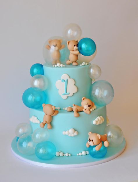 Bubble Bears by ArchiCAKEture Kids Birthday Cake Ideas, Torturi Baby Shower, Kids Birthday Cake, Bubble Cake, Teddy Bear Cakes, 1st Birthday Cakes, Birthday Cake Ideas, Baby Birthday Cakes, Childrens Birthday Cakes