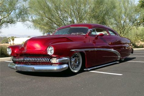 1951 MERCURY CUSTOM COUPE 1951 Mercury, Custom Fender, Mercury Cars, Kustom Cars, Lead Sled, Spot Lights, Leather Seats, Barrett Jackson, Air Ride