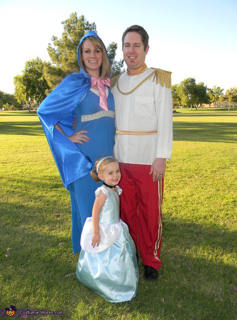 Cinderella's Royal Family Costume - Halloween Costume Contest Diy Cinderella Costume, Godmother Costume, Fairy Godmother Costume, Cinderella Halloween Costume, Prince Costume, Cinderella Costume, Costume Works, Cinderella Party, Homemade Halloween Costumes