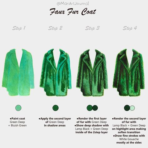 Fashion | Drawing | Tutorial 在 Instagram 上发布：“💠Hello Darlings! I'm happy to share new tutorial on Fur. Be sure to watch 🎥 that I've made for you and give me please you feedback about it…” Digital Clothes Design, How To Draw Fur Clothes, Fur Rendering Tutorial, How To Draw Fur Coat, Fur Jacket Drawing, How To Paint Fur, Fur Drawing Tutorial, Fur Coat Drawing, Velvet Drawing