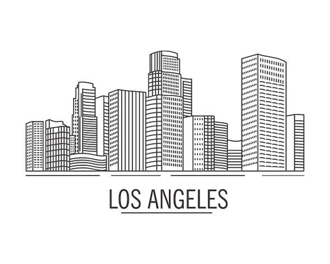 Los Angeles Landscape, Skyline Drawing, Wallpaper Website, Los Angeles Skyline, Skyline Silhouette, City Drawing, Los Angeles City, Happy Birthday Greeting Card, City Illustration