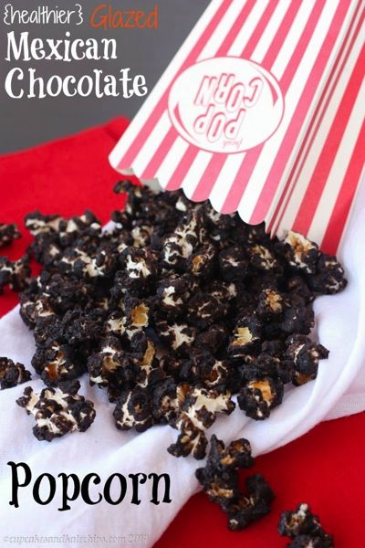 Healthier Glazed Mexican Chocolate Popcorn Popcorn Recipes Chocolate, Popcorn Flavors, Popcorn Cupcakes, Popcorn Treats, Popcorn Recipe, Mexican Chocolate, Chocolate Popcorn, Vegan Snack, Mexican Hot Chocolate