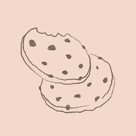 Cookie Cute Drawing, Cookie Illustration Design, Cookie Line Art, Cookies Drawing Illustration, Cookie Drawing Easy, Cookies Graphic Design, Cookie Graphic Design, Cute Cookie Drawing, Bakery Doodles