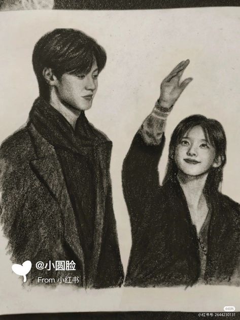 Korean Actors Drawing, Romantic Drawings For Him, Drawing Grid, Drawings For Him, Romantic Drawing, Sketches Of Love, Drawing Ideas List, Sketchbook Inspo, Pencil Sketch Images