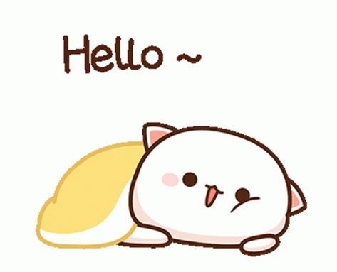 Hi Good GIF - Hi Good Morning - Discover & Share GIFs Cutie Cat-chan, Hello Gif, Peach Cat, Animiertes Gif, Chibi Cat, Cute Love Memes, Cute Bear Drawings, Images Kawaii, Cute Kawaii Animals