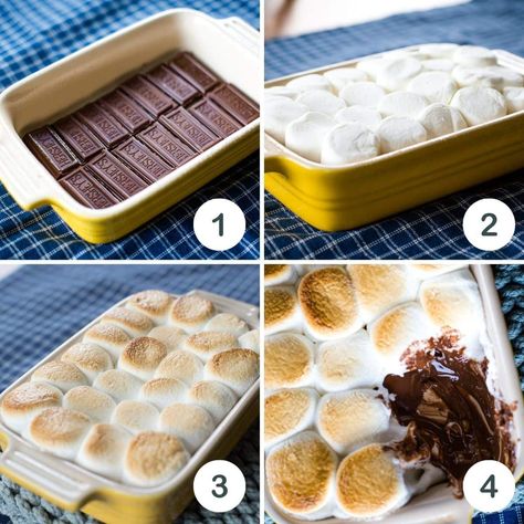 Smores Dip Oven, Smores Oven, Smore Dip In Oven, Smores Indoors Ovens, Peanut Butter Smores Dip, Smores In The Oven, Smore Dip, How To Make S'mores In The Oven, S’mores Dip Recipe