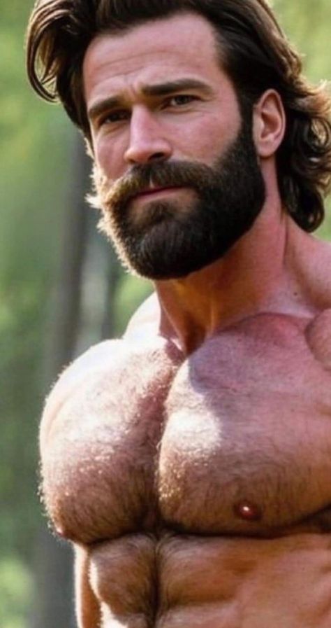 Beards And Muscles, Big Beards Men, Men Chest Hair, Beard Muscle, Handsome Bearded Men, Handsome Older Men, Scruffy Men, Big Beards, Bodybuilders Men