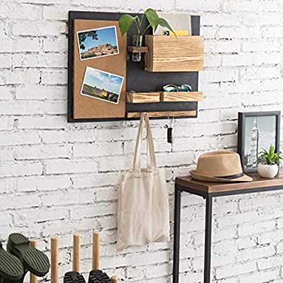 MyGift Wall-Mounted Organizer with Cork Bulletin Board, Mail Holder, Key Hooks, Flower Vase: Amazon.ca: Books Command Center Organization, Entryway Organizer Wall, Torched Wood, Center Organization, Cork Bulletin Boards, Mail Holder, Entryway Wall, Glass Flower Vases, Entryway Organization