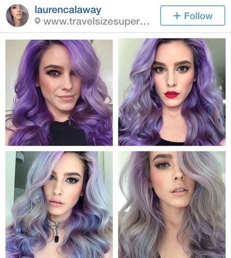 Gorgeous fade from purple to grey using Manic Panic electric amethyst, mystic heather, cotton candy pink, and ultra violet. Purple Mermaid Hair, Purple Ideas, Pastel Violet, Mermaid Hair Color, Purple Mermaid, Hair Color Pastel, Manic Panic, Hair Affair, Grey Hair Color