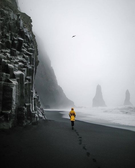 Iceland Beach, Reynisfjara Beach, Iceland Photos, Iceland Adventures, Iceland Photography, Fishing Apparel, Nature Architecture, Black Sand Beach, Beach Photo