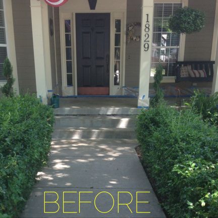 Stained Concrete Porch, Concrete Front Steps, Concrete Front Porch, Concrete Cleaner, Paint Concrete Patio, Concrete Floor Coatings, Front Porch Makeover, Porch Paint, Concrete Walkway