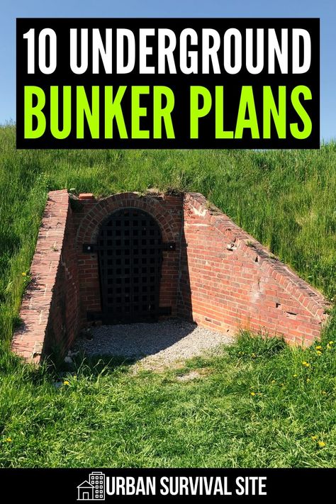 Before you build a survival shelter or doomsday bunker, you need to check out the various underground bunker plans. There are many options. Here are 10 underground bunker plans to consider. Long Term Survival Shelter Ideas, Survival Bunker Underground Shelter, Bunker Greenhouse, Storm Shelters Underground, Storm Bunker, Diy Bunker Underground Shelter, Underground Bunker Luxury, Earth Homes Underground, Underground Homes Plans