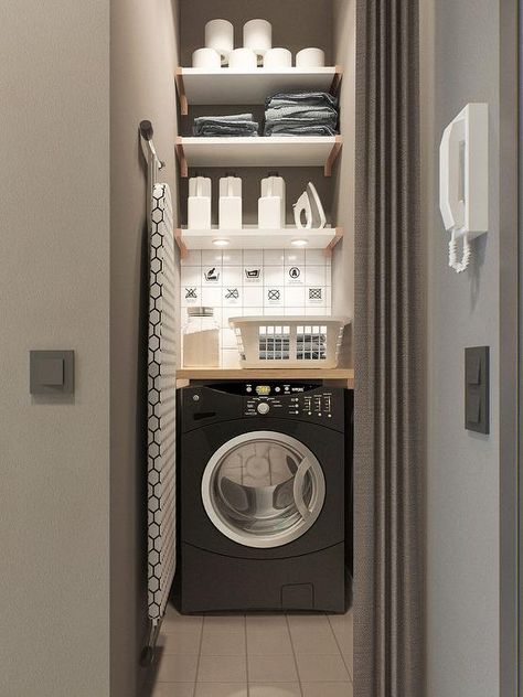 Laundry Cupboard, Vintage Laundry Room, Tiny Laundry Rooms, Utility Cupboard, Small Laundry Rooms, Small Laundry Room, Small Laundry, Laundry Room Storage, Utility Rooms