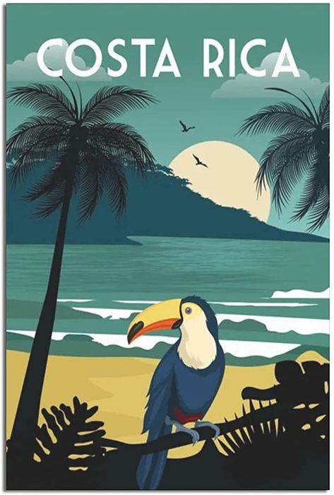 Amazon.com: BVCD Costa Rica Vintage Travel Poster Canvas Art Poster Gift Wall Decor Posters Bedroom Decorative Posters: Posters & Prints Posters Making, Costa Rica Art, Making Canvas, Posters Bedroom, Wall Decor Posters, Wanderlust Decor, Family Bedroom, Tourism Poster, Travel Poster Design