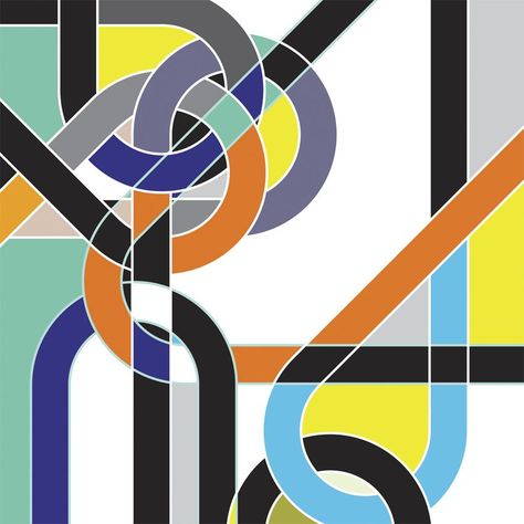 Doublesheet Bend [Knots] by Sarah Morris, 2009, household gloss paint on canvas, 84.25 x 84.25 inches Sarah Morris, Colorful Murals, Image Archive, Gloss Paint, Scarf Design, Contemporary Art Gallery, Museum Of Modern Art, Inspiration Board, Geometric Art