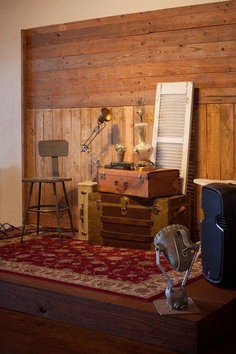 Wood Stage, The Lettered Cottage, Lettered Cottage, Coffee Shop Interior Design, Youth Room, Desk Inspiration, Church Stage, Coffee Shops Interior, Cottage Interiors