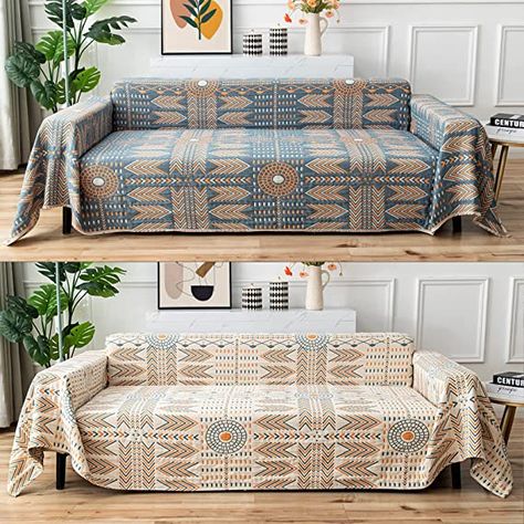 Osunnus Boho Couch Cover Throw Blanket 79 x 118 Inches Universal Sofa Slipcover Multi-Functional Cotton Reversible Quilt Coverlet for Sectional Couch Sofa Chair Bed Living Room Decor Country Couches, Boho Couch, Bed Boho, Couch Recliner, Cotton Sofa Throws, Boho Couches, Cotton Sofa, Sofa Throw Cover, Boho Sofa